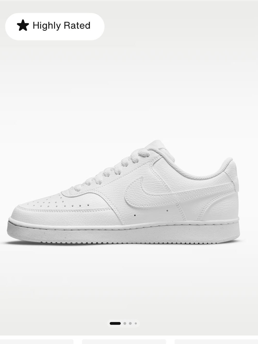 Nike All-White Low-Top Leather Sneaker